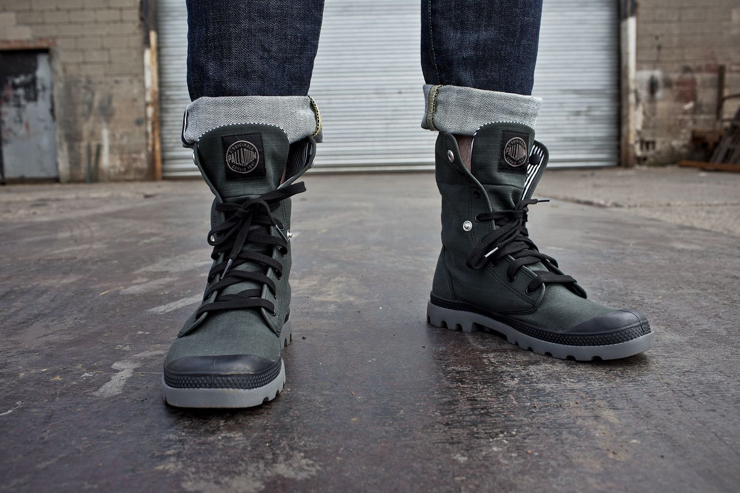picture of a man wearing palladium boots