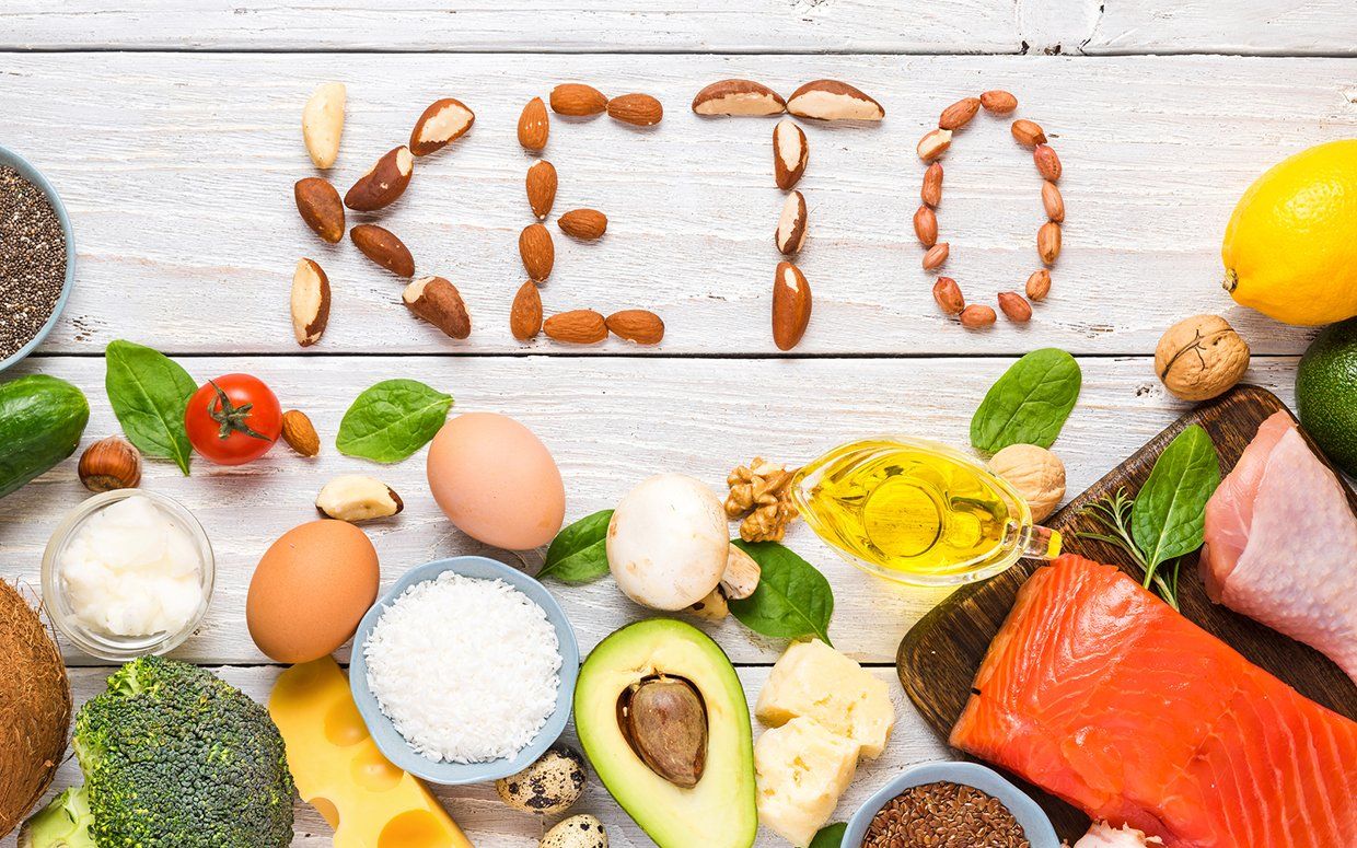 a representation of a keto diet items laid on the table